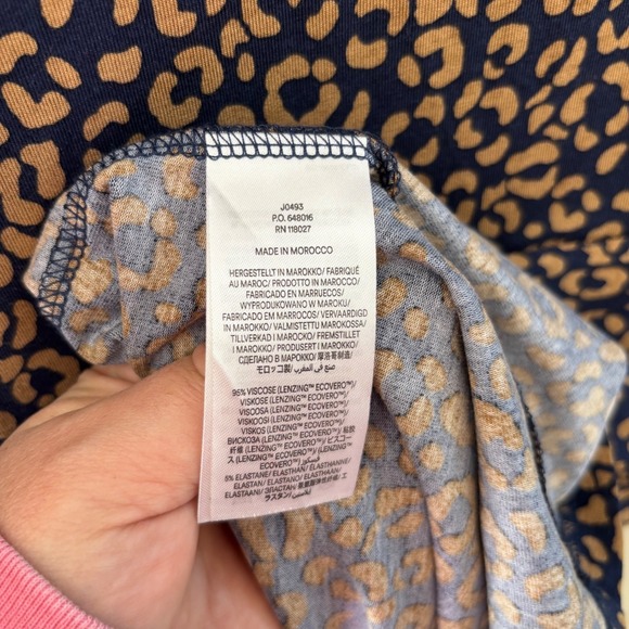 Boden Abigail Dress Navy Leopard Print Long Sleeve Stretchy Jersey Size 14 US - Picture 7 of 8